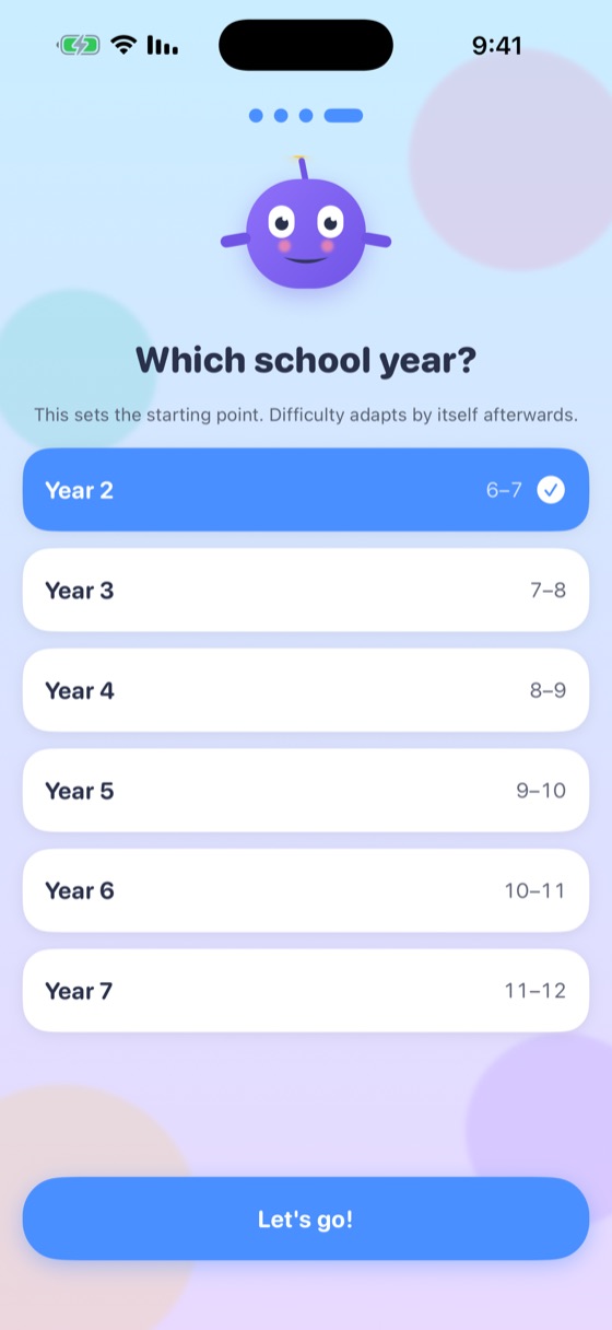 Choosing the school year, from first grade to sixth