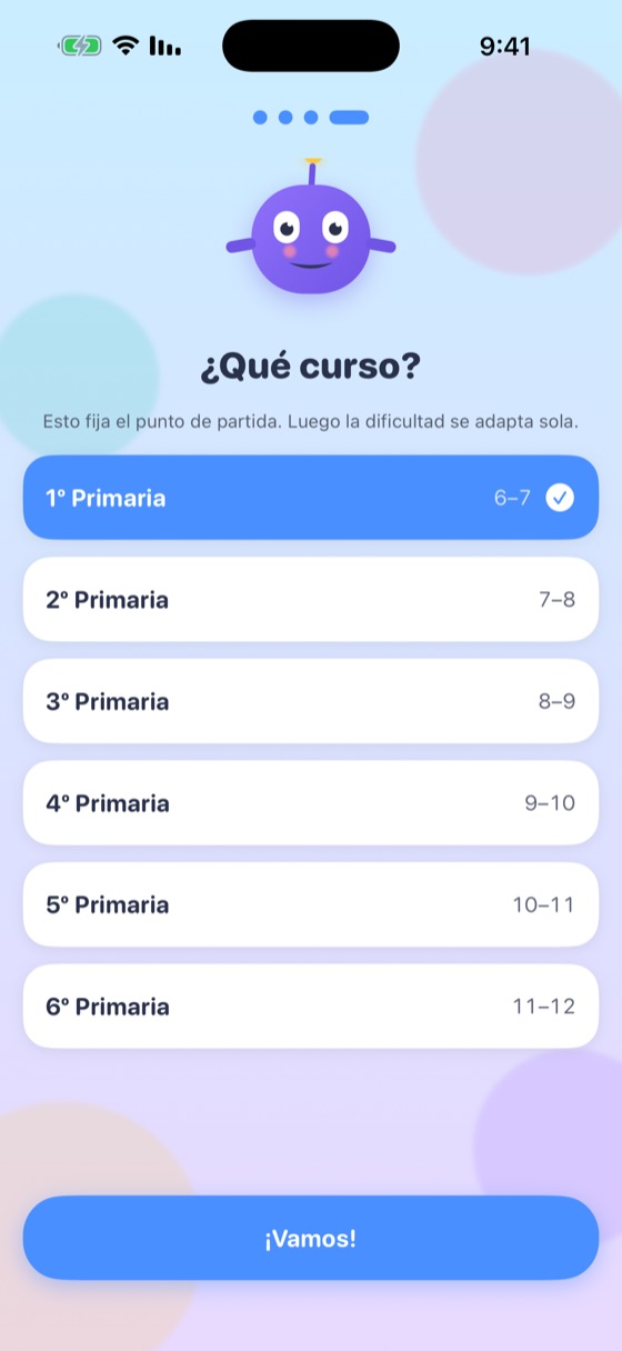 Elección del curso, de 1º de Primaria a 1º de ESO